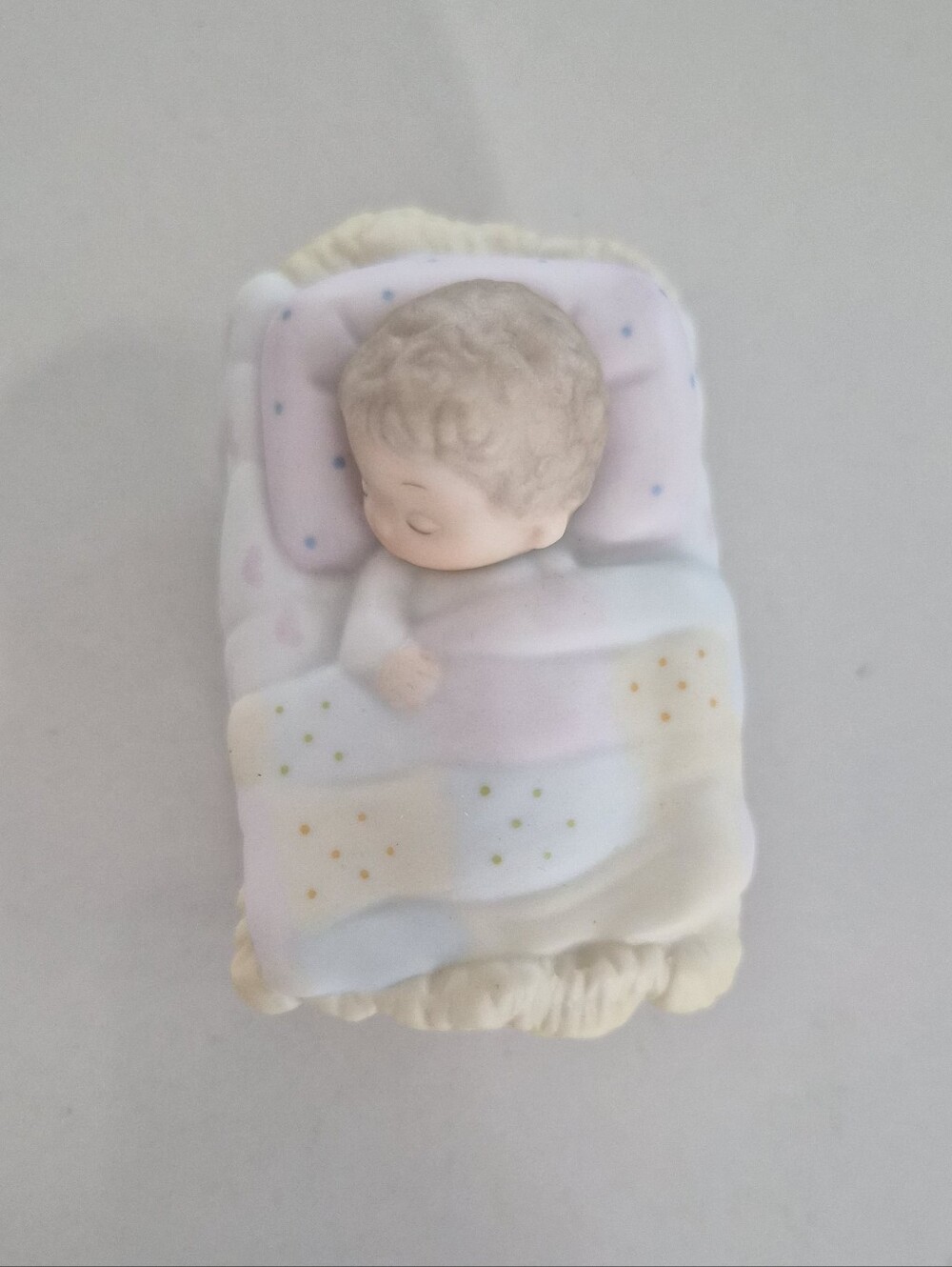 Precious Moments Pastel Baby Jesus Sleeping Figurine - Pink, Cream, Blue